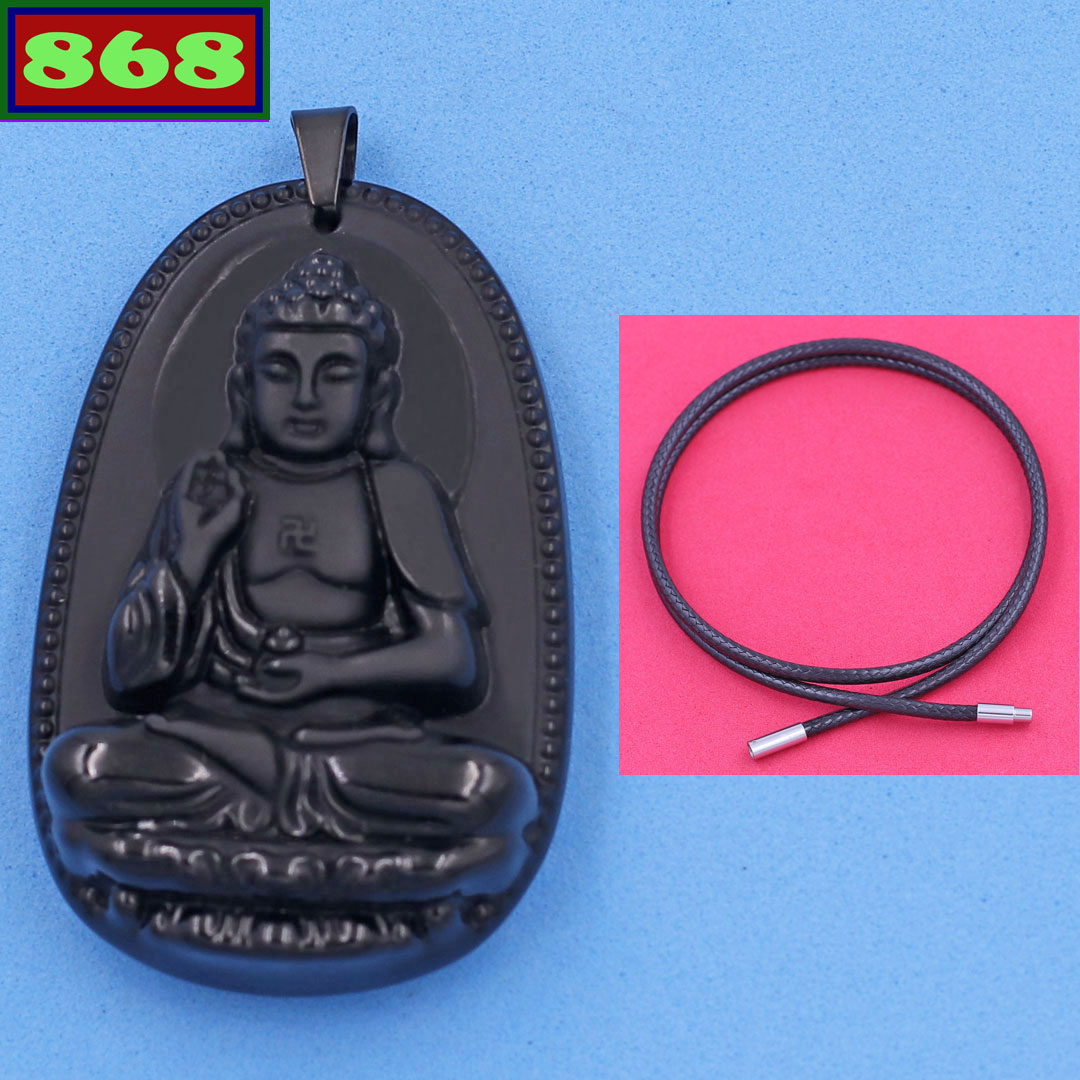 Pendant Buddha Amitabha quartz Black 5 cm MTAENE1A, pendant feng shui, necklace, fashion necklaces
