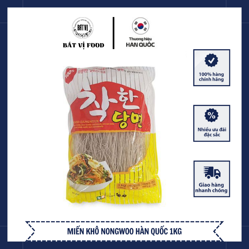 Miến khô nongwoo hàn quốc 1kg làm miến trộn, nhúng lẩu- siêu rẻ