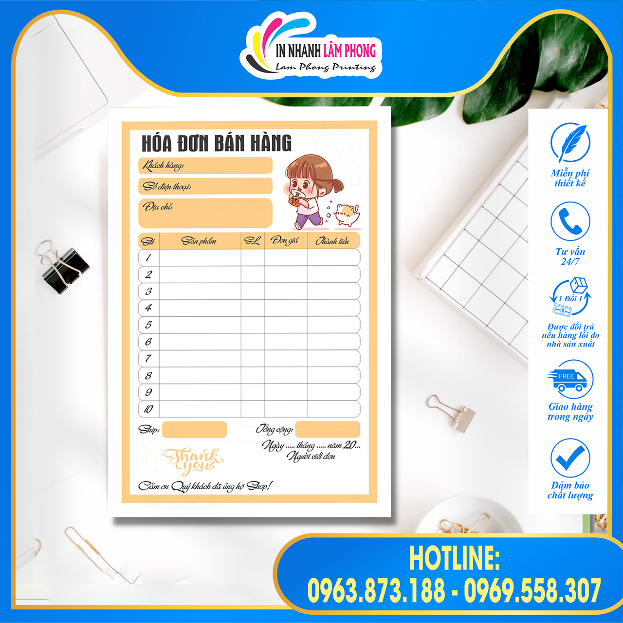 Combo 50 Hóa Đơn Mini Siêu Dễ Thương
