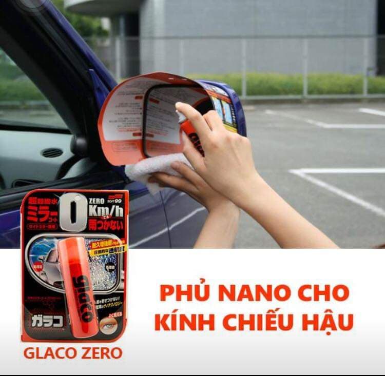 Phủ Nano gương chiếu hậu ô tô Glaco Mirror Coat Zero - Soft99 ( Phủ Nano Kính Chiếu Hậu )