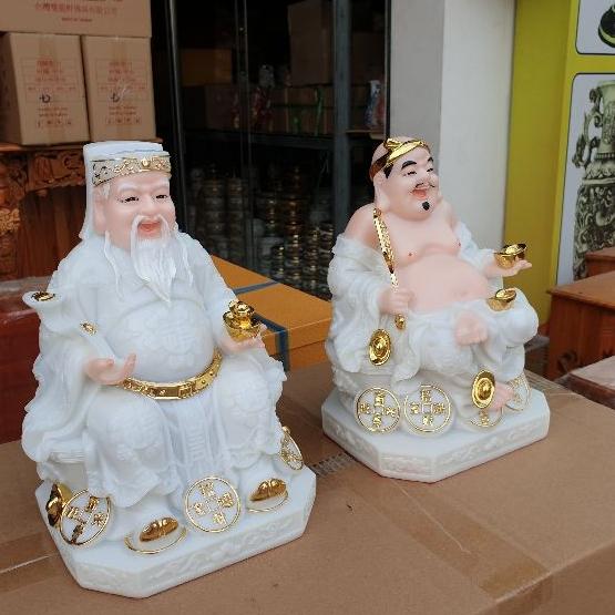 Cặp thần tài ông địa đá 10in cao 25 cm