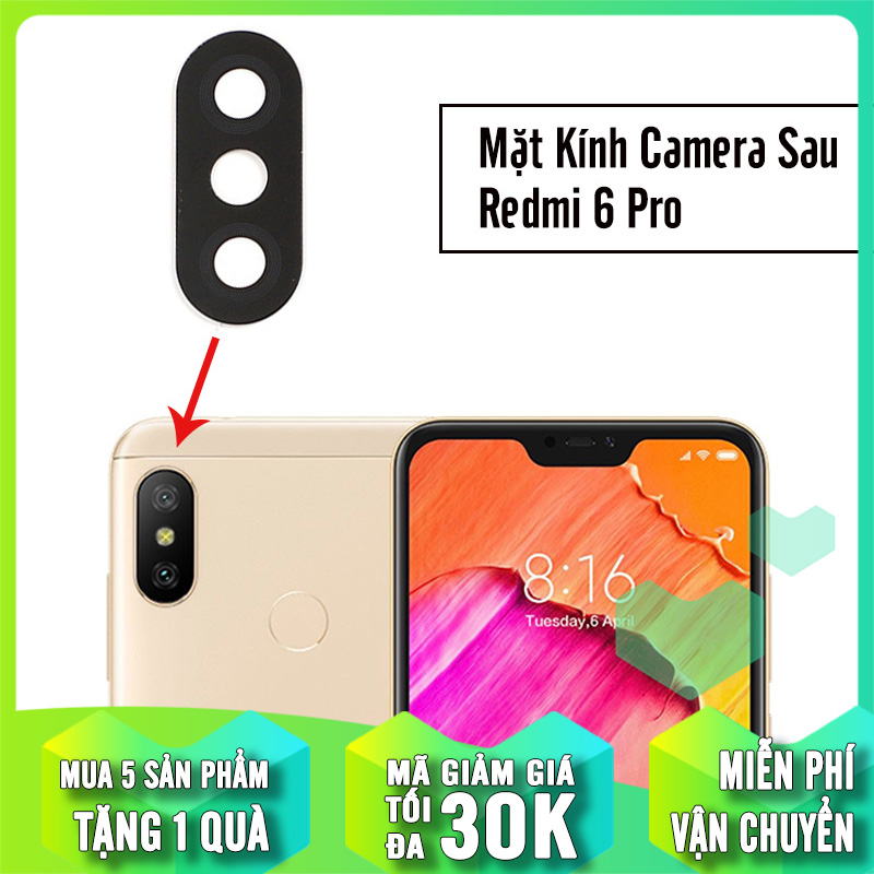 Mặt kính thay thế camera sau cho Xiaomi Redmi 6 Pro