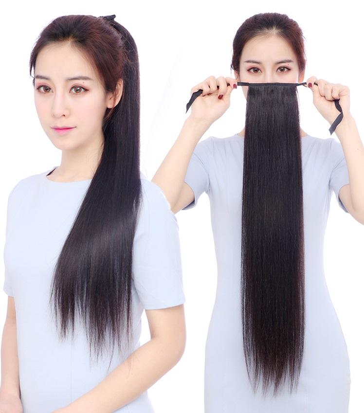 Straight Hair Wig 60cm D13L 💖 Freeship 💖 Women's Long Ponytail Wigs, Women's Ponytail Wigs, Women's Hair Tie Wigs Wholesale 35K