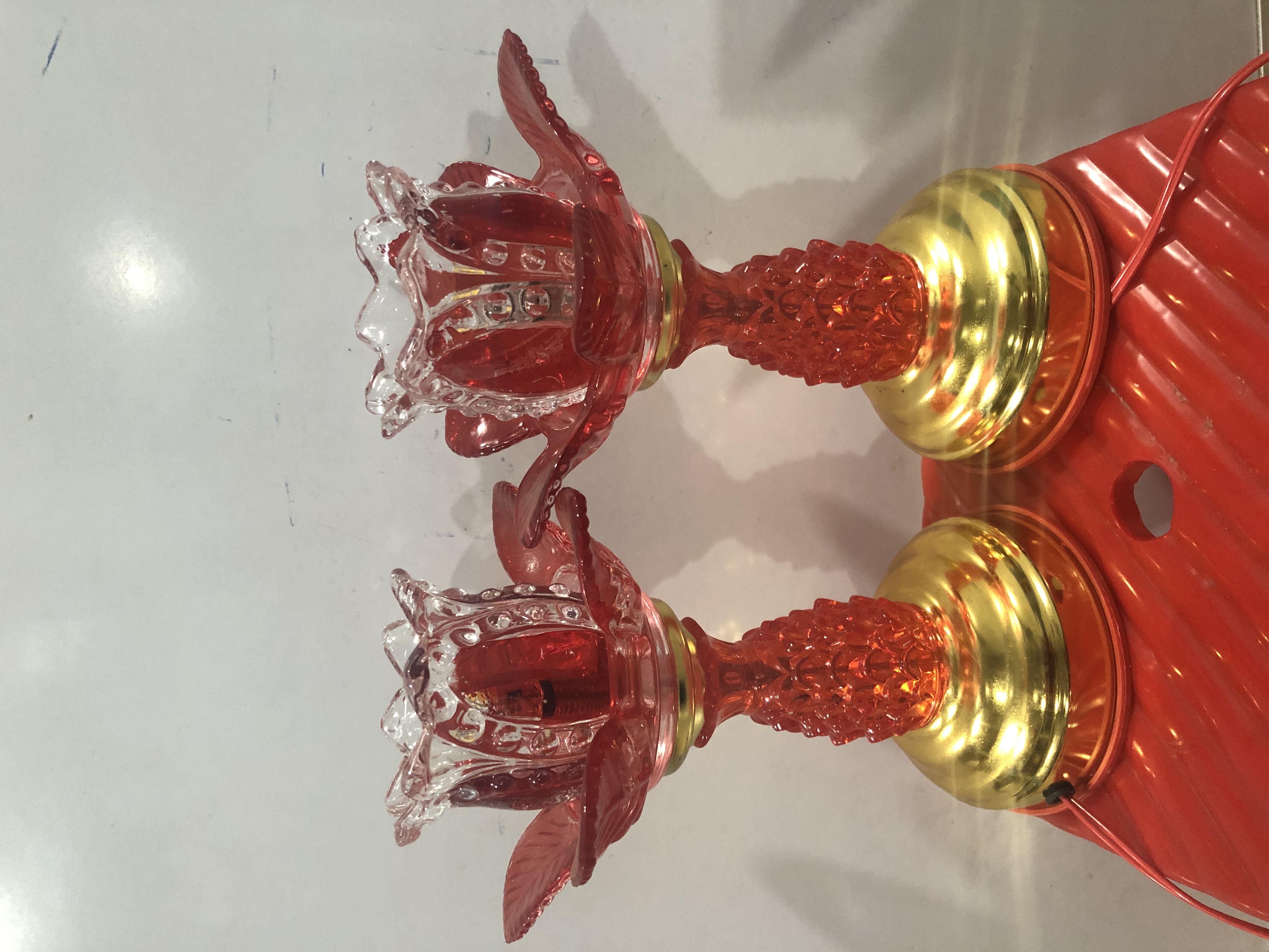 Đèn thờ Pha lê cao 22cm (1 cặp)