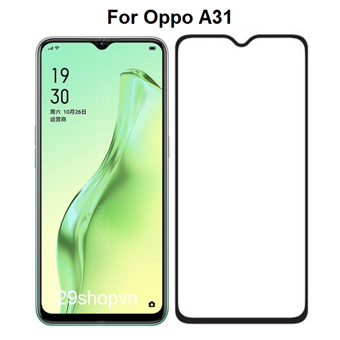 Kính cường lực Oppo A31 (Full Màn, Full Keo)