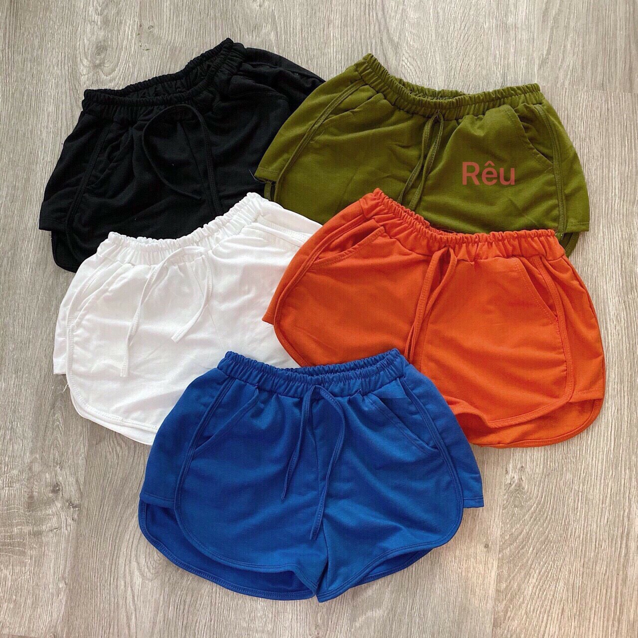 Quần short thun cotton trơn năng động- Quần short thun nữ