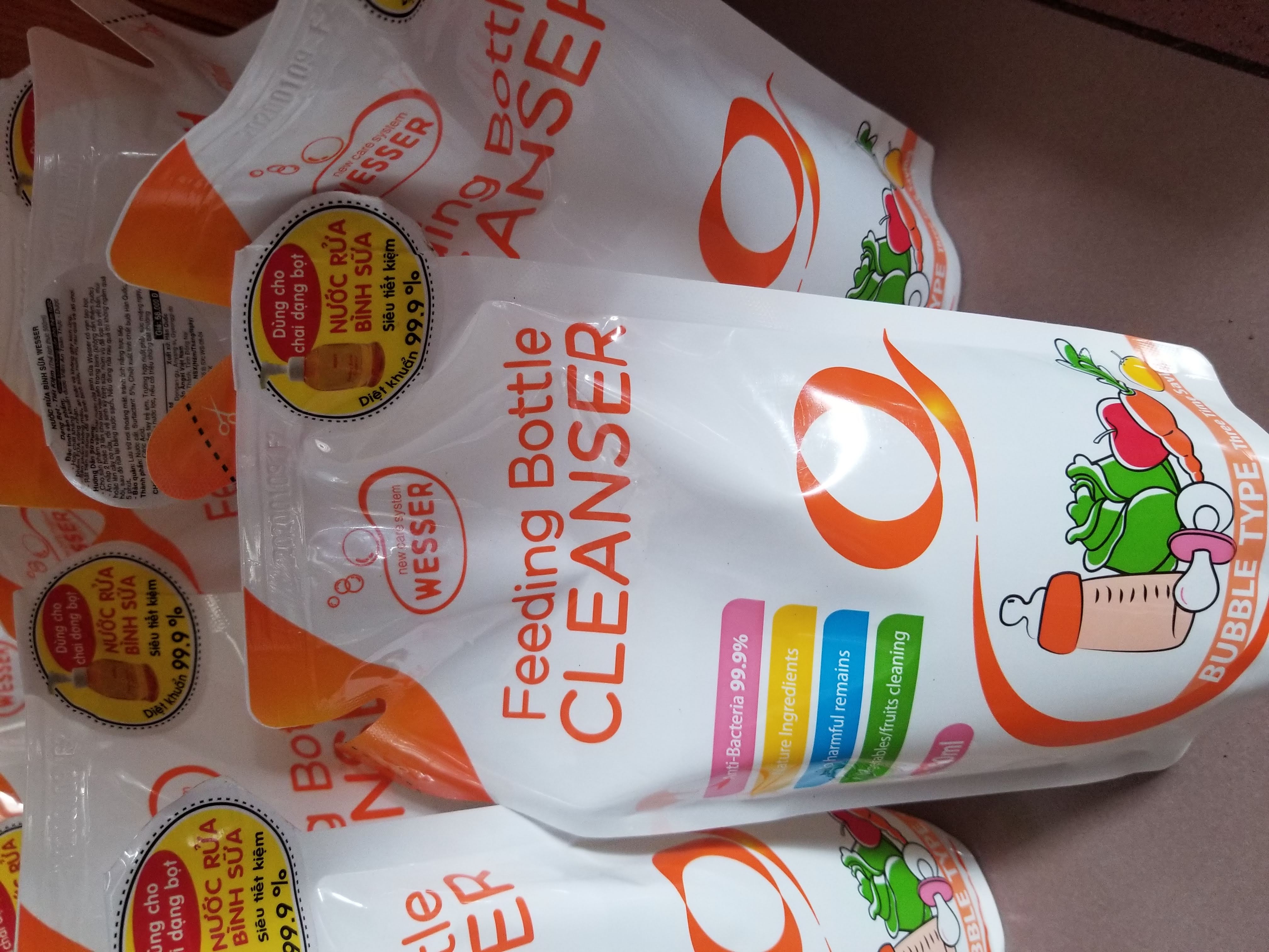 Nước rửa bình sữa Wesser bịch 500ml