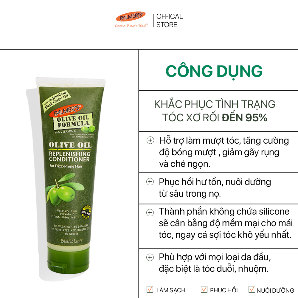 Dầu xả dưỡng tóc suôn mượt Olive Palmer’s 250ml