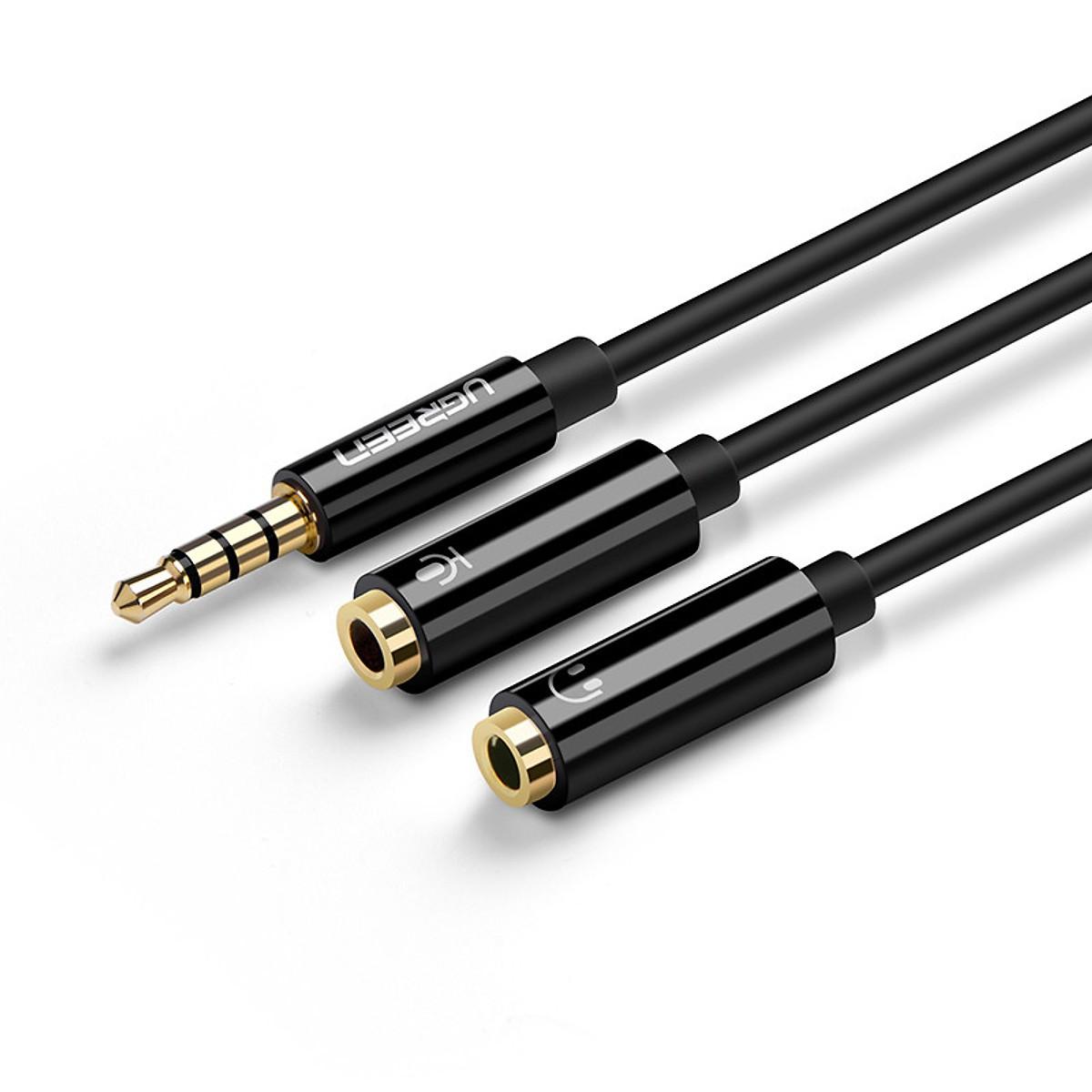 Cáp Audio 1 ra 2 Ugreen 30620 (Đen) Chính Hãng