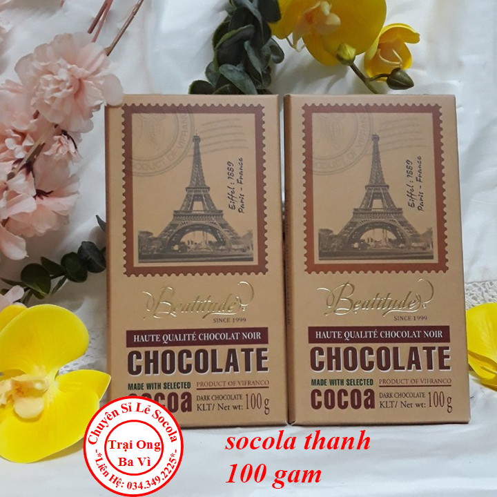 Socola Đen Dạng Thanh 100 Gam Hình Tháp Eiffel Quà Tặng Valentine