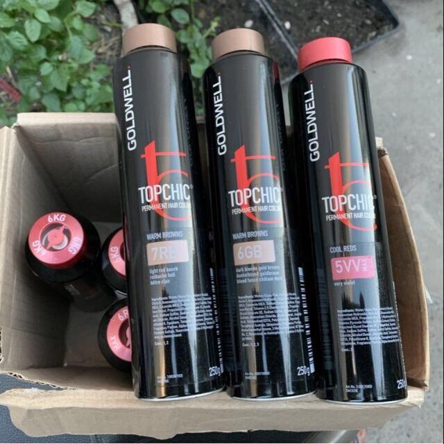 [HCM]MẦU NHUỘM GOLDWELL TOPCHIC ỐNG 250ML ( MÃ MÀU NÂU TỰ NHIÊN 4N ĐẾN 6N)