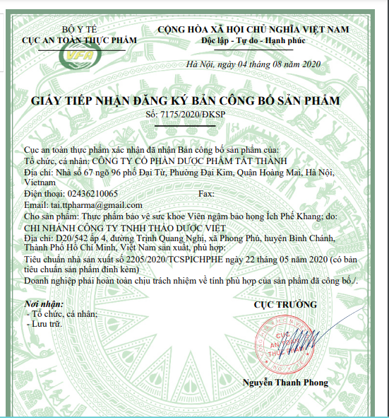 viên kẹo ngậm ÍCH PHẾ KHANG ( dùng được cho người tiểu đường) bịch 10 viên