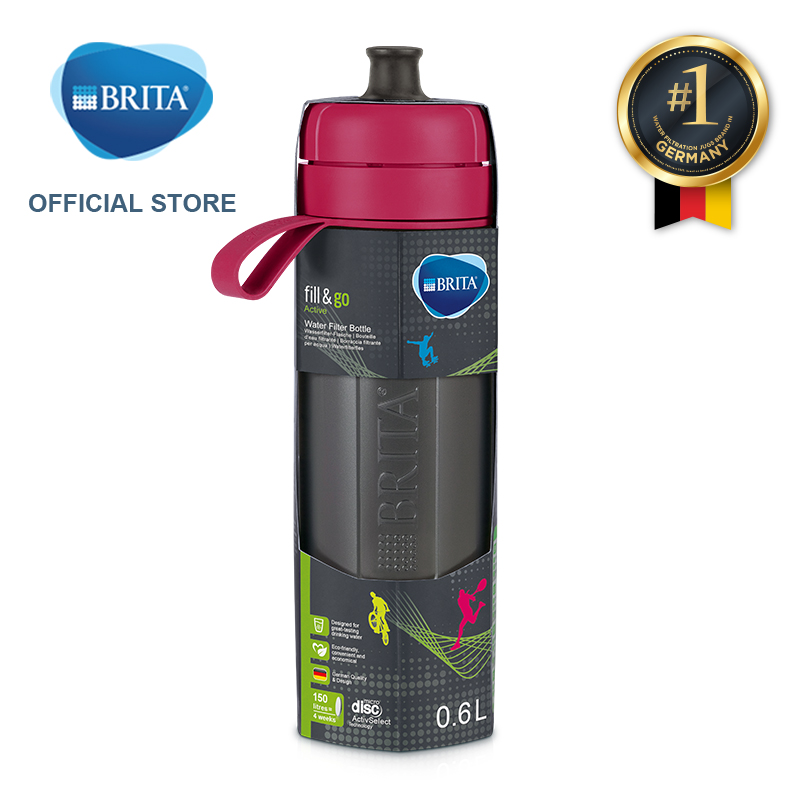 Bình lọc nước BRITA Active Pink 600ml (có sẵn 1 đĩa lọc Microdisc) - Thương hiệu đến từ Đức