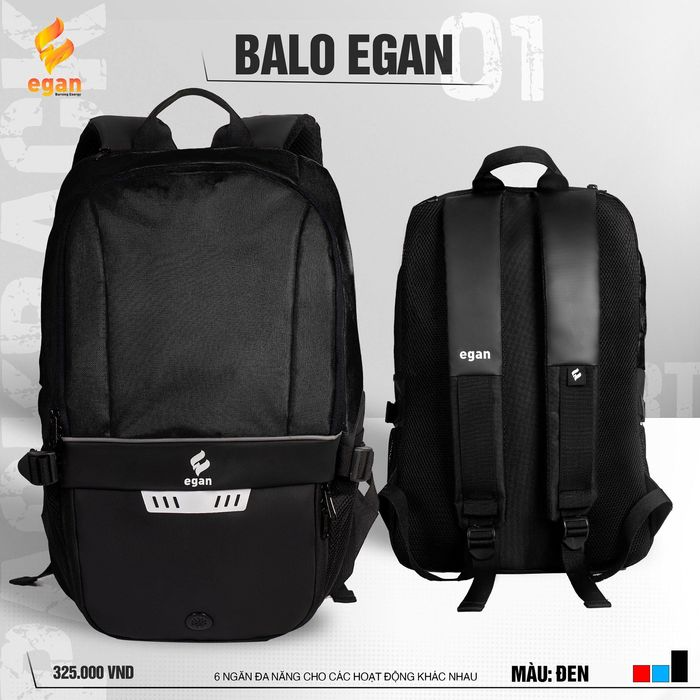 Balo thể thao cao cấp Egan 01, Balo thời trang FREESIZE EGAN 01 có ngăn đựng giày riêng