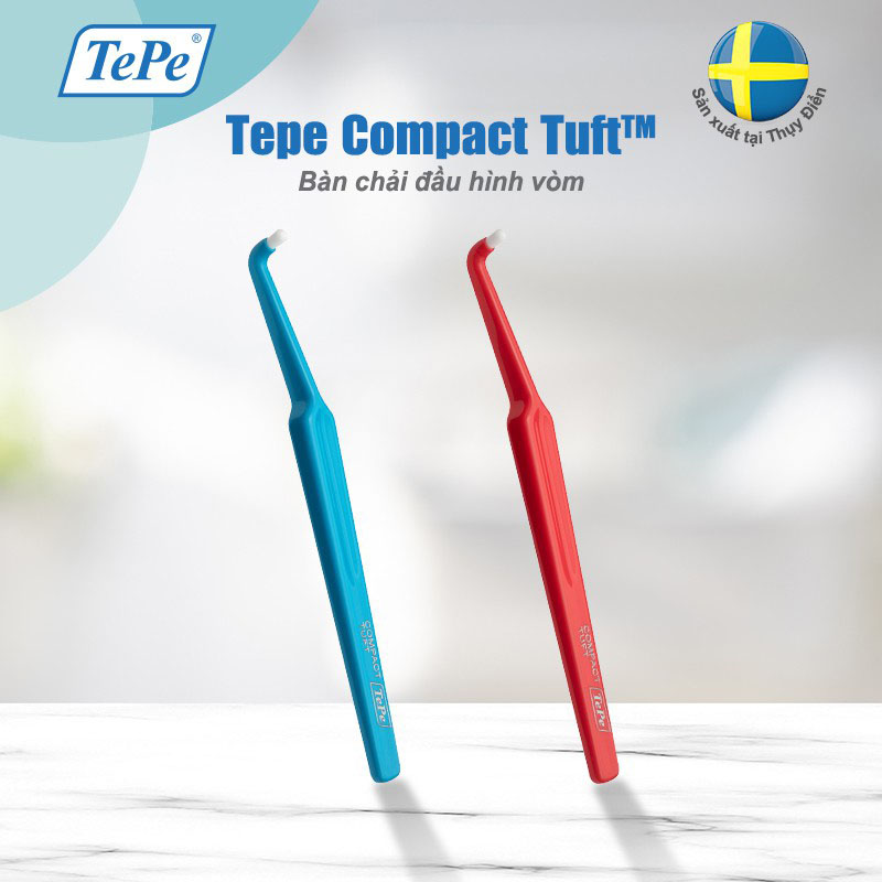 Bàn chải đánh răng đầu hình vòm cho người chỉnh nha Tepe Compact Tuft | Oralmart