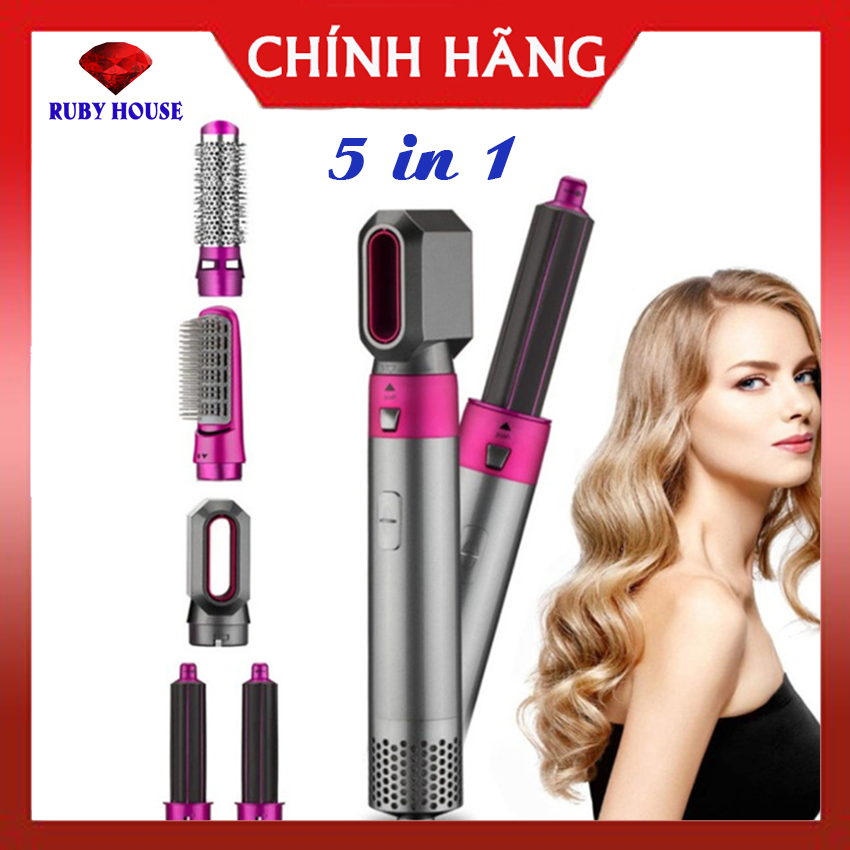 Máy làm tóc chuyên nghiệp 5in1 , 5 chức năng làm tóc , máy uốn xoăn tóc tự động 5in1, máy tạo kiểu tóc cao cấp 2022