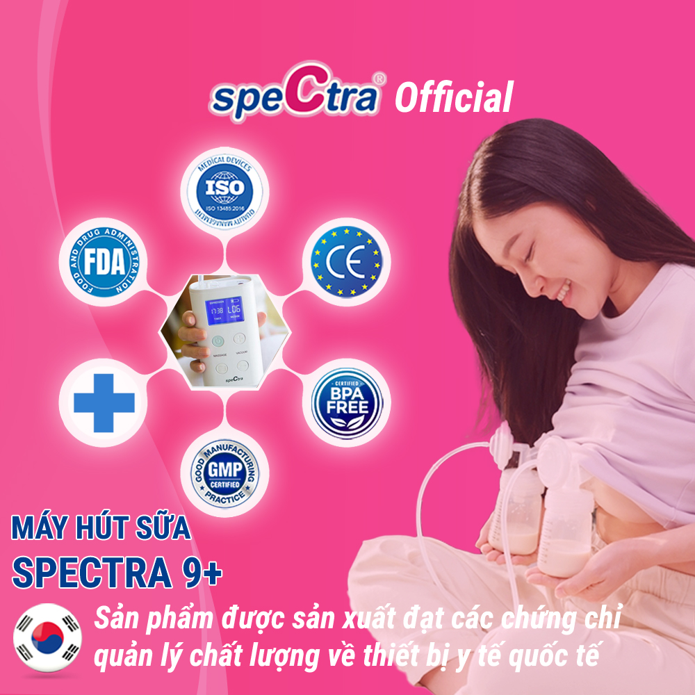 Máy Hút Sữa Spectra 9 Plus - Pin Tích Điện, Hàng Chính Hãng (Bảo Hành 12 Tháng)