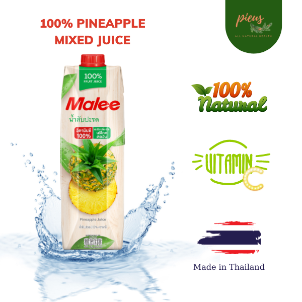 Pineapple Mixed Juice Malee 1L - Fruit juice made in Thailand - Sugar free - Preservatives free - Pieus House
