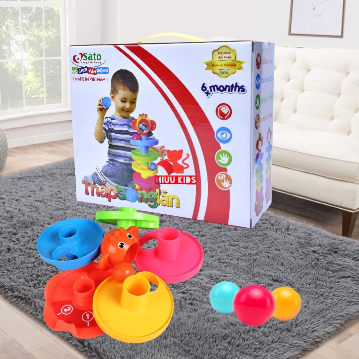 Đồ chơi tháp bóng lăn vui nhộn hàng việt nam cho bé