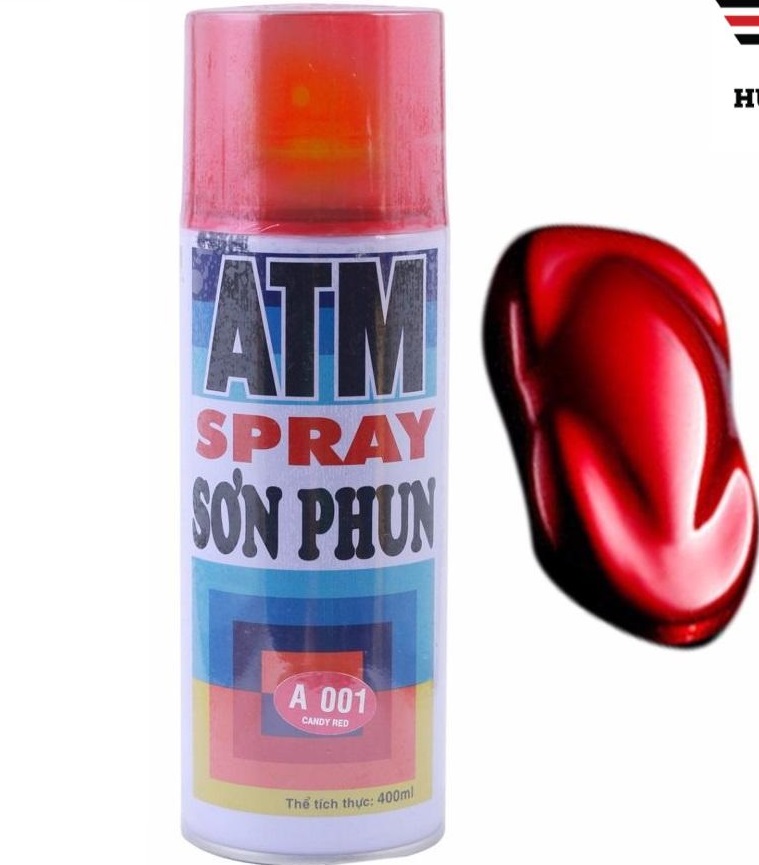 Sơn xịt ATM cho xe máy Spray A001 Candy (Màu đỏ) 400ml