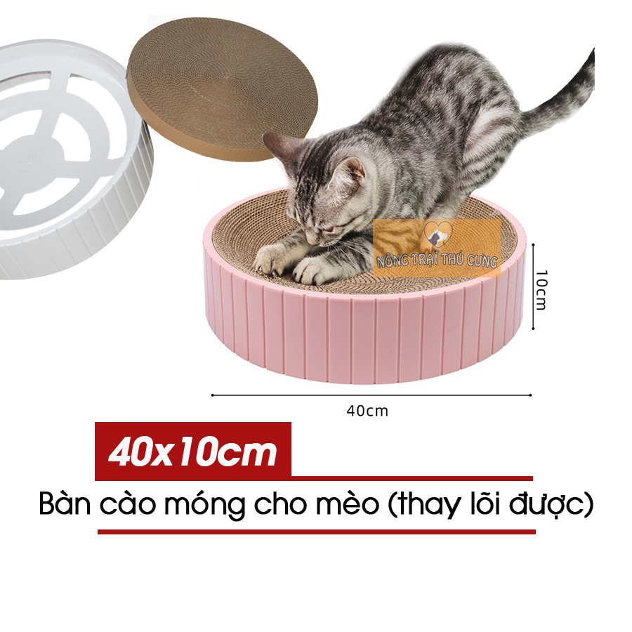 Bàn cào móng tròn cho mèo 40cm - giao màu ngẫu nhiên -