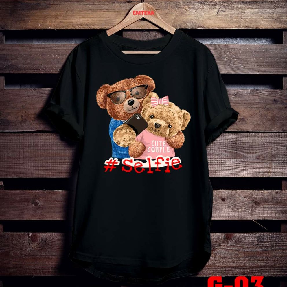 [HCM]Áo thun TAY NGẮN Gấu selfie (TAY LỠ IB)