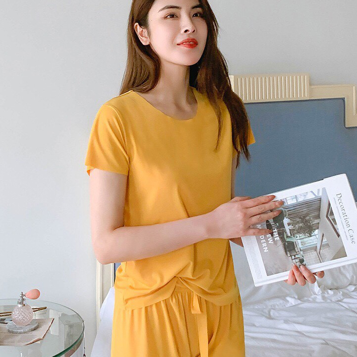Sét bộ mặc nhà cột nơ eo sang chảnh dể thương💕𝑭𝑹𝑬𝑬𝑺𝑯𝑰𝑷💕[Giá gốc tận xưởng]