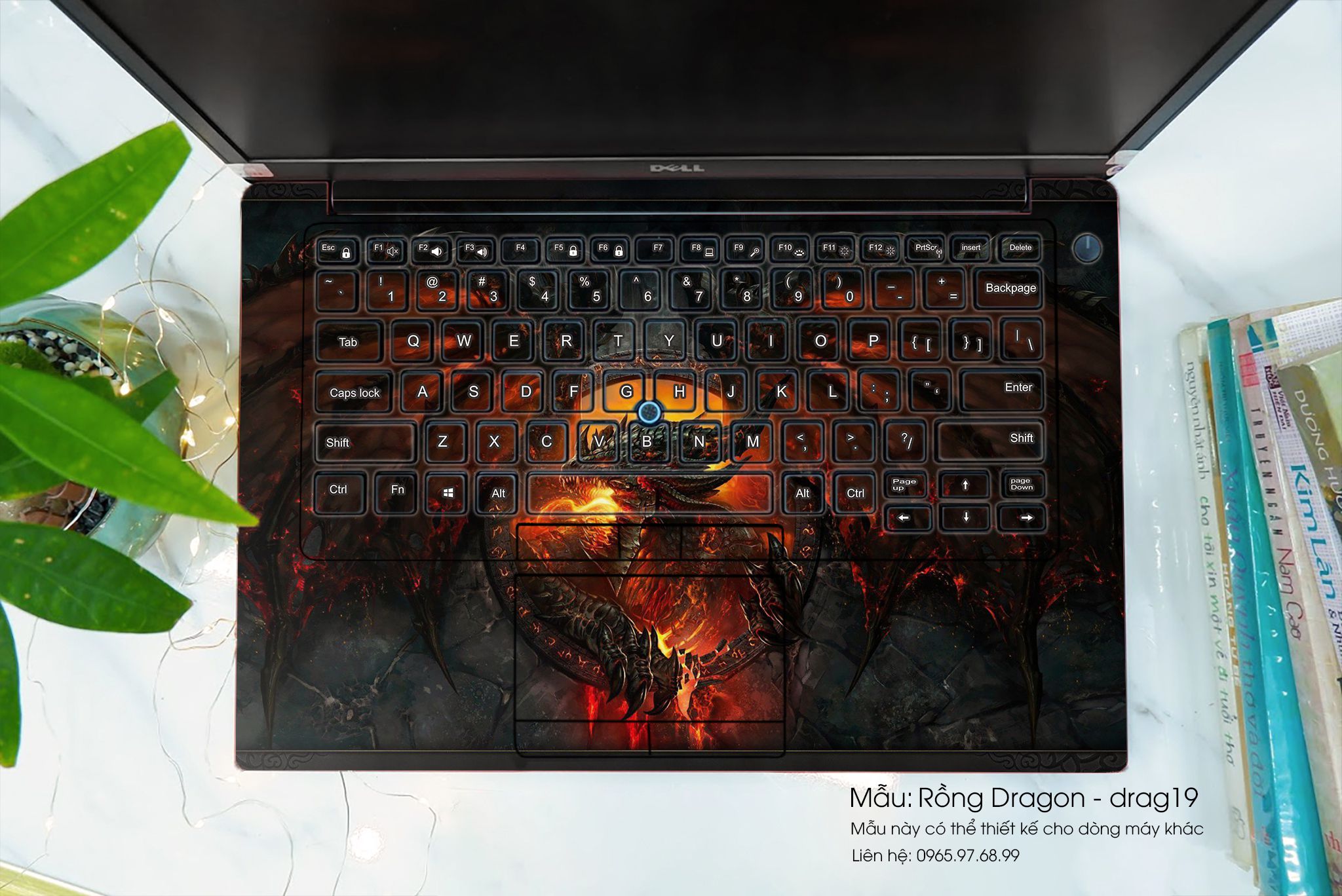 Decal Skin dán Laptop MSI mẫu rồng (inbox mã máy cho shop)