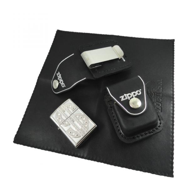 BAO DA ZIPPO CHUYÊN DỤNG MÀU ĐEN