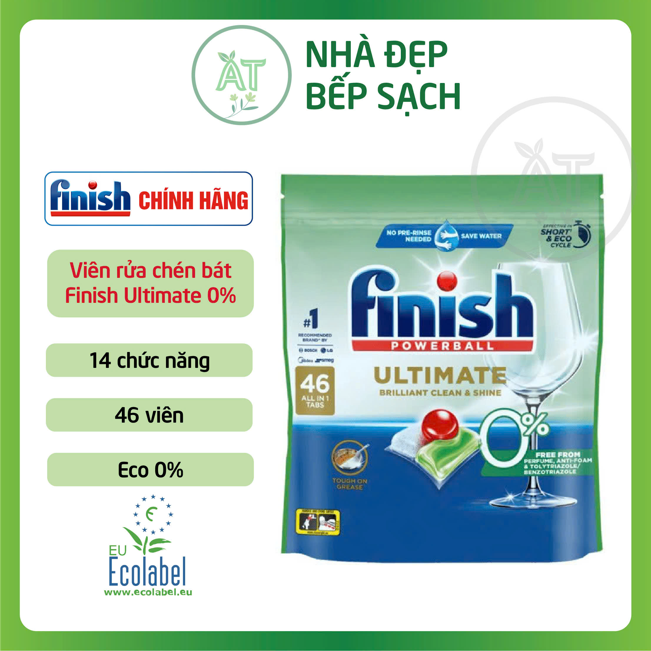 [HCM] Viên rửa Finish Quantum/ Quantum Ultimate/Ultimate Pro/ Ultimate Pro Eco 0% dùng cho máy rửa chén bát