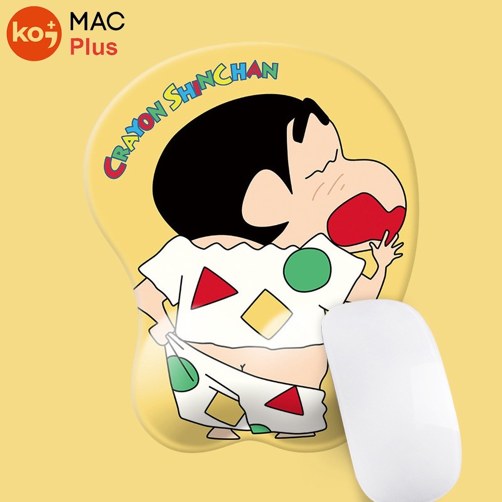 Bộ Lót Chuột Kê Tay Gõ Phím Crayon Shin Chan (Lót Chuột Cậu Bé Bút Chì, Cu Shin, Đệm Tay Silicon, Công Thái Học )