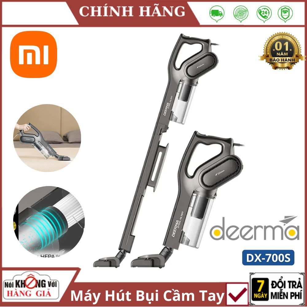 Deerma dx700s black handheld vacuum cleaner with cord 3 kinds of power 600W 15000PA Hurricane technology-12 months warranty 1 to 1 Exchange for 7 days-vacuum high power mini handheld vacuum