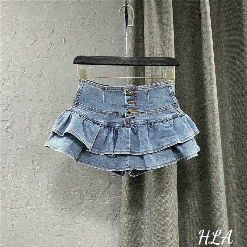 Chân váy jeans 3 tầng thời trang cực hot.