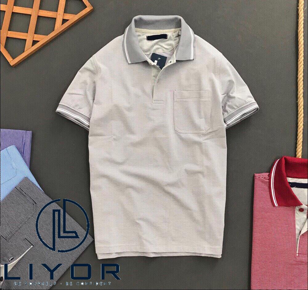 Áo thun nam có cổ sọc ngang thun cotton cao cấp phong cách Trung niên Liyorshop - TBDACB4016