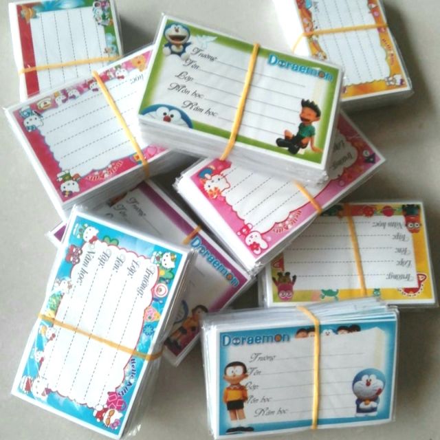 Nhãn vở có sẵn keo dán (50 cái/set)