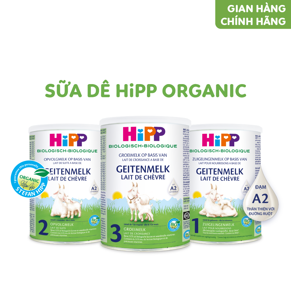 Sữa dê HiPP Organic 400g - Nhập khẩu Đức, giúp bé phát triển chiều cao