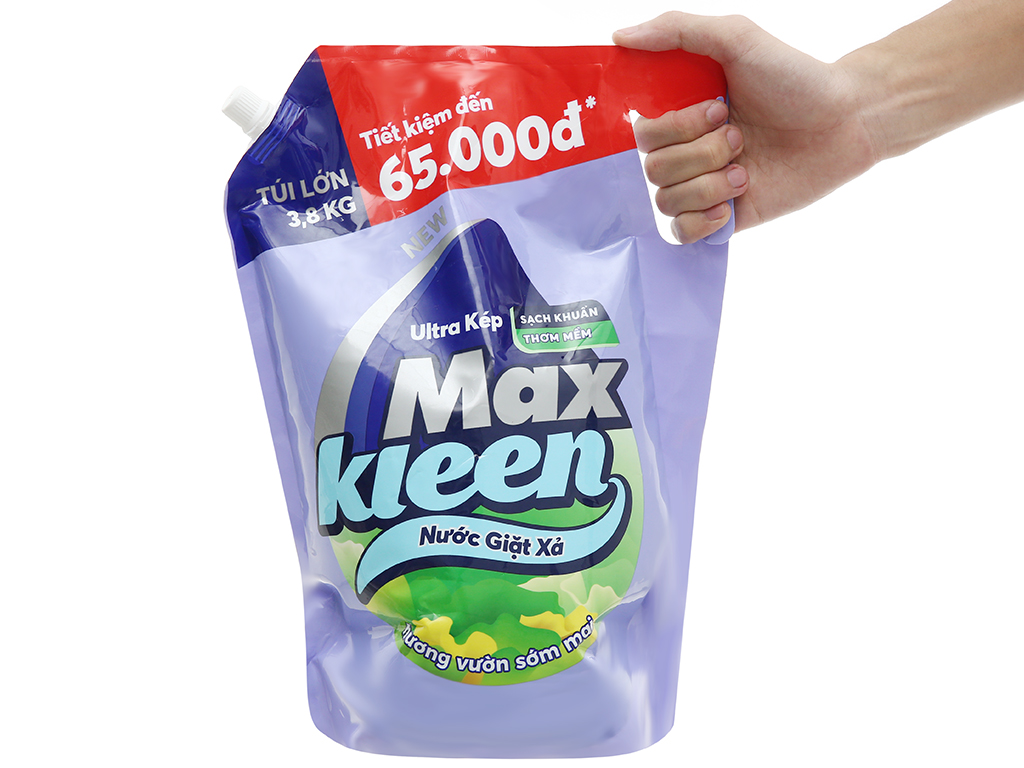 (ĐỦ HƯƠNG) Túi Nước Giặt Maxkleen 3,8kg- CAM KẾT CHÍNH HÃNG