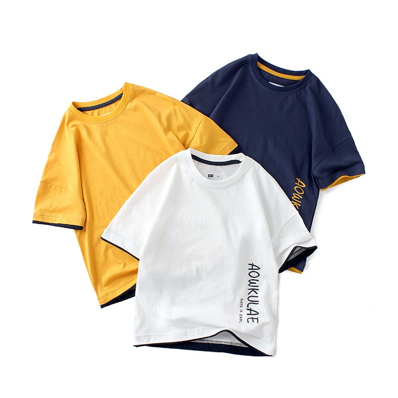 IENENS 5-13 Years Kids Boy Children Fashion Sports Tops Clothing Letter Print T-shirt Young Boy Cotton Tee Clothes Cool Shirt Summer T-shirts