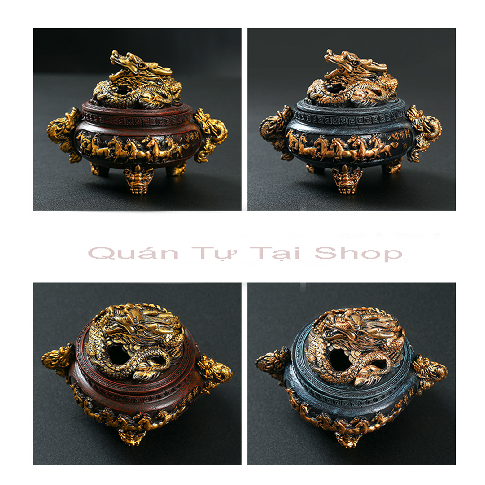 Lư hương đốt trầm vật phẩm phong thủy tâm linh