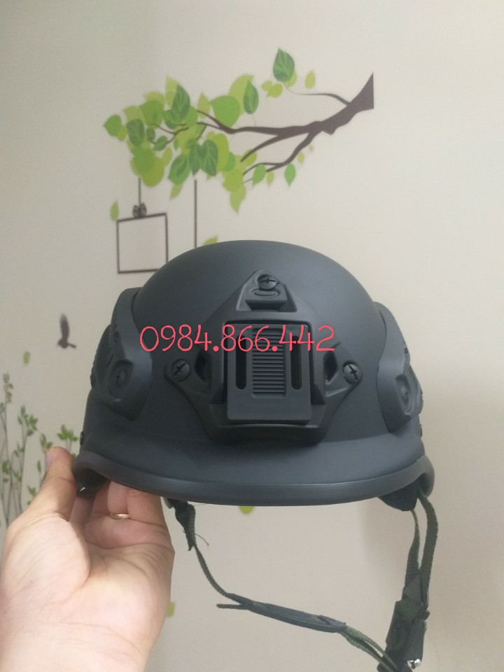 [HCM]Nón bảo hiểm lính cao cấp đen