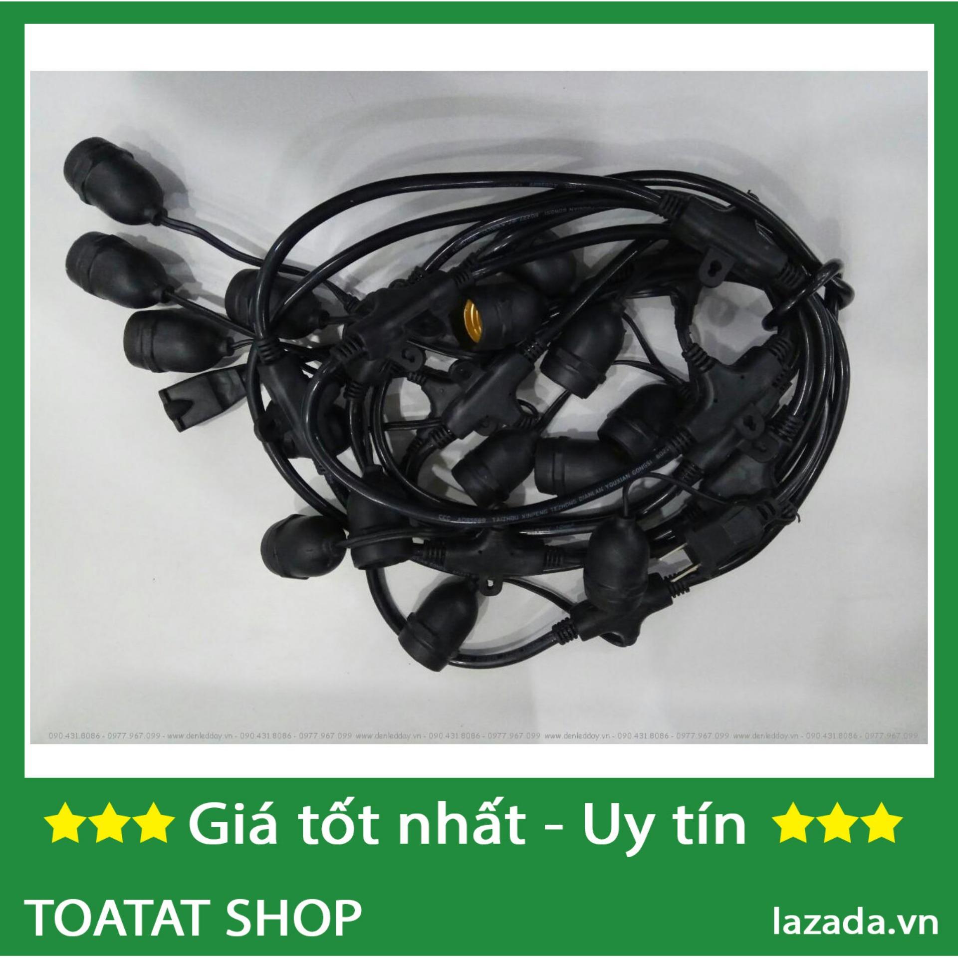 Bộ 2 chuôi đèn E27 dây treo - Kín nước (Đen)