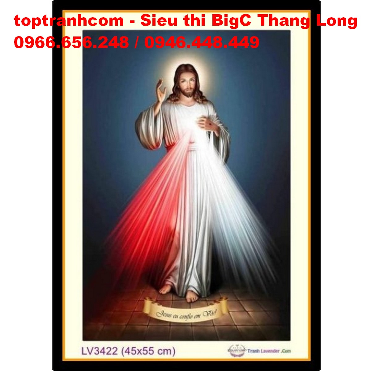 Tranh thêu chữ thập Chúa Jessu LV3422 chưa thêu