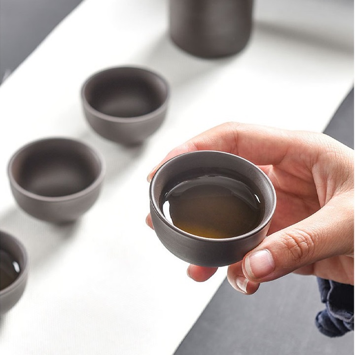 Bộ Ấm Chén Uống Trà Có Túi Đựng