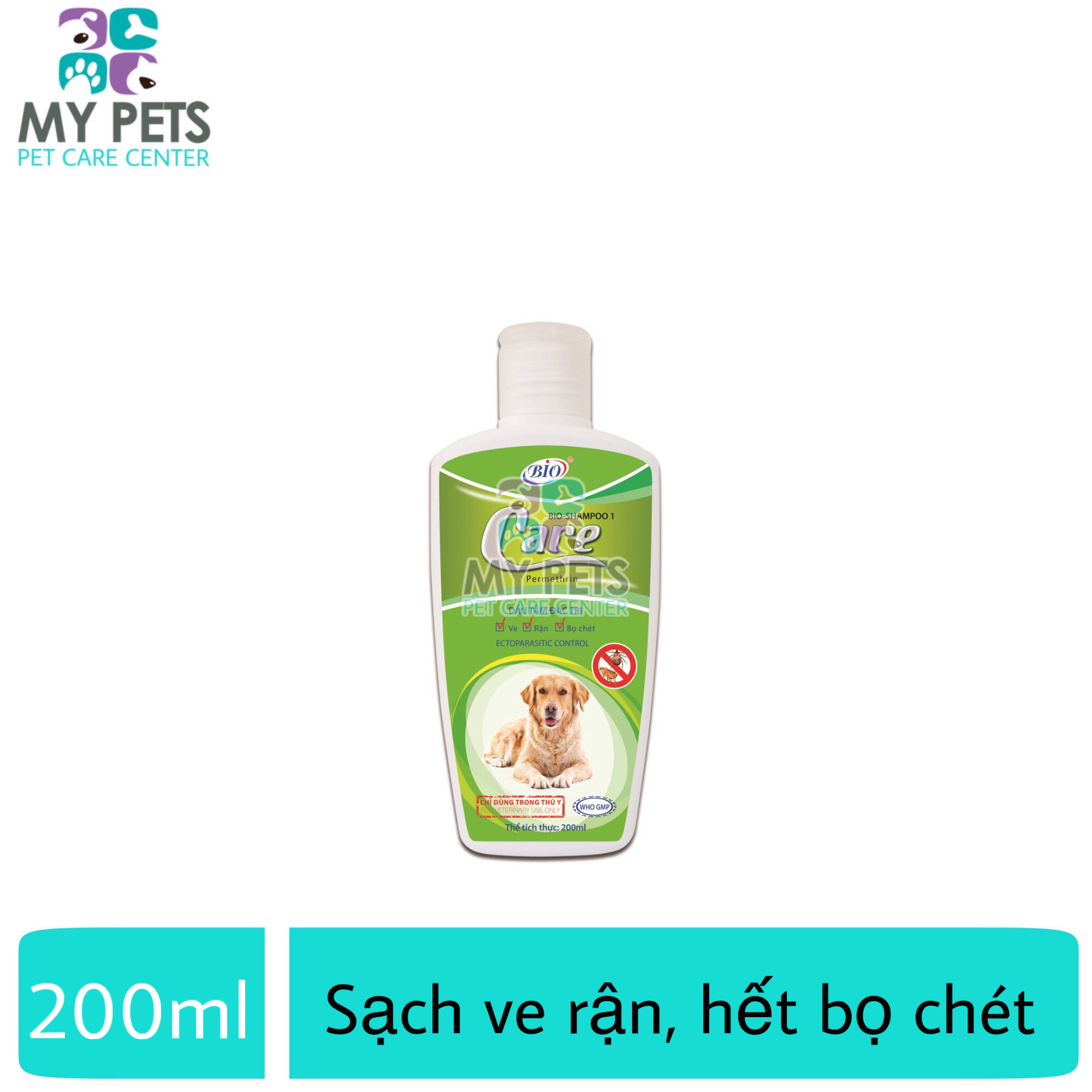 Sữa tắm diệt ve ghẻ rận tai cho chó mèo - Bio Care 200ml