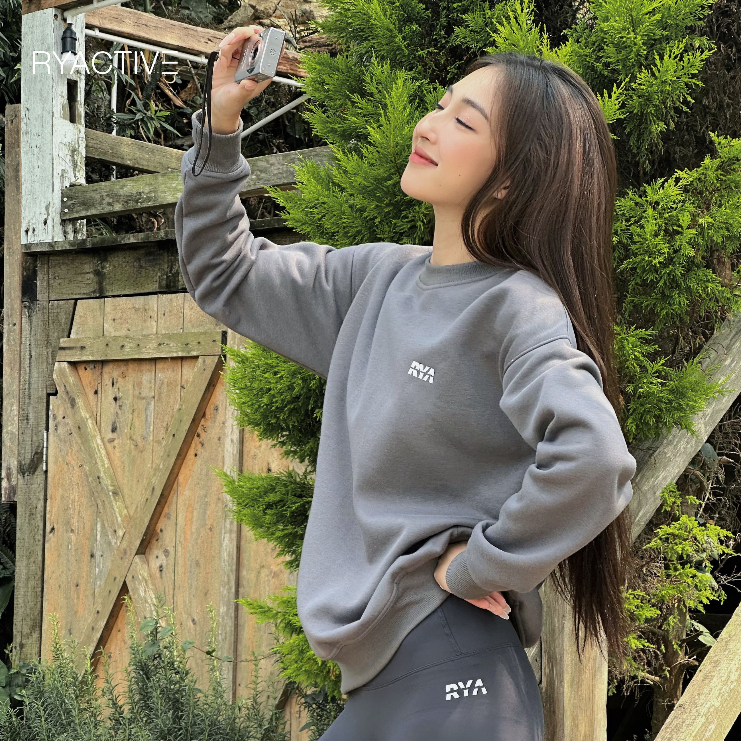 Áo sweater form rộng ryactive - rya sweater grey