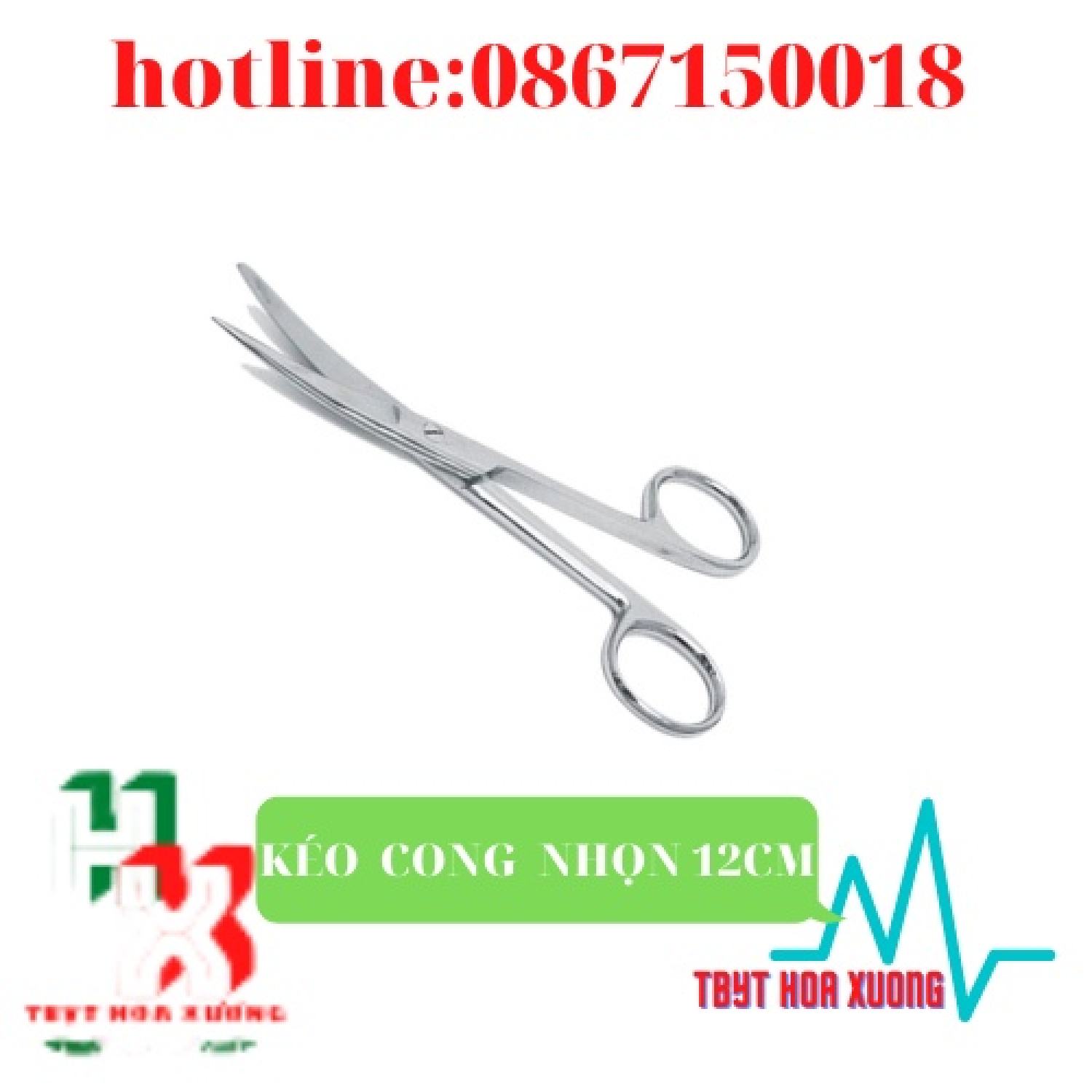 Kéo Y Tế Cong Nhọn 2 Đầu 12cm - Kéo Cắt Chỉ  Pakistan