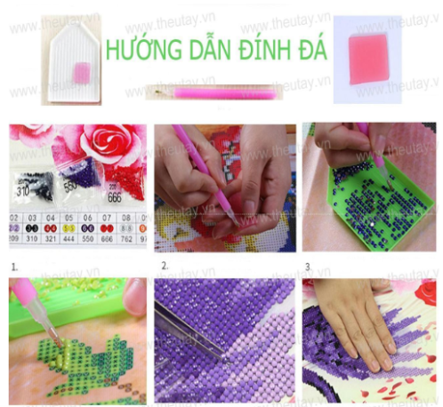 [HCM]Tranh Đính Đá ABC 3D Cha Mẹ DF097 (KHÁCH TỰ ĐÍNH) kt:76X49CM