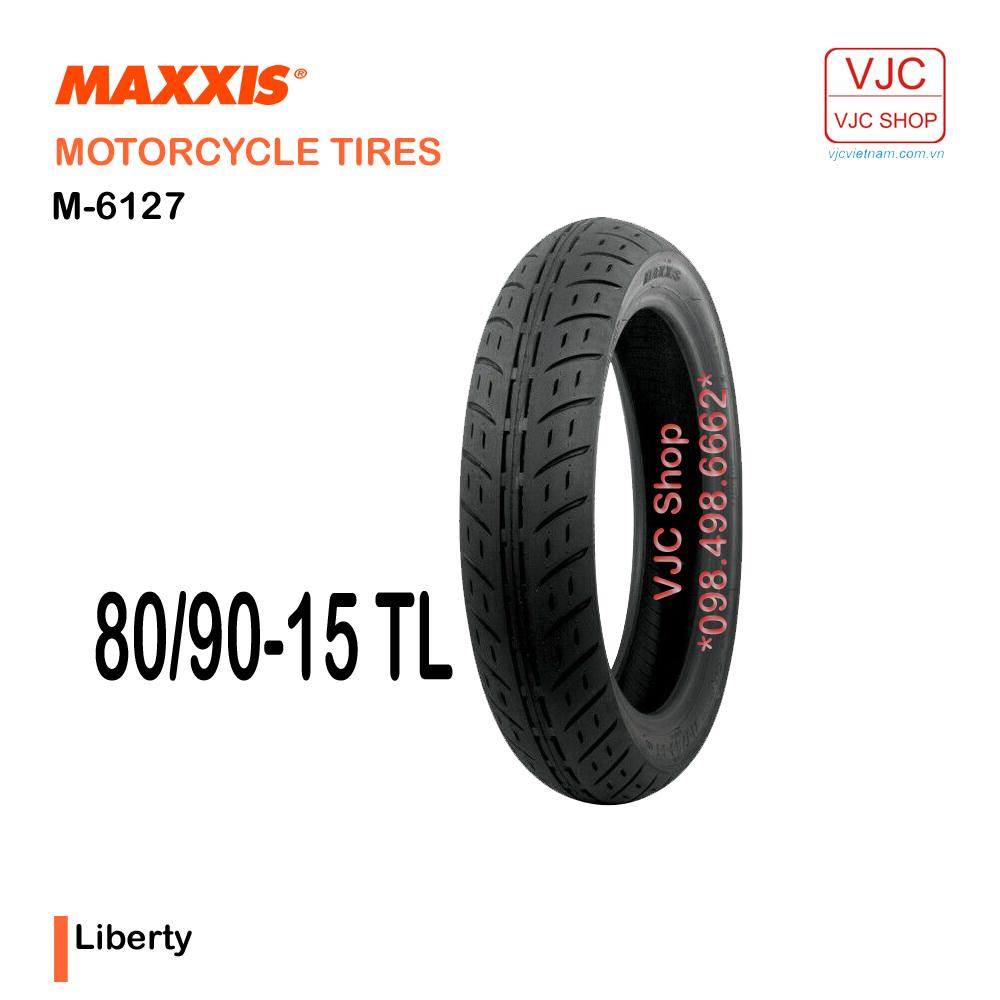 Vỏ trước xe máy Liberty Maxxis 80/90-15 M6127 loại không dùng ruột