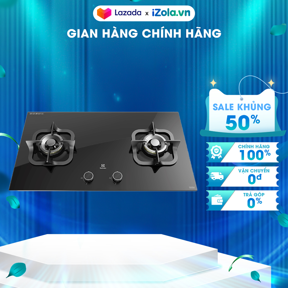 Bếp gas âm Electrolux EGT7828CK - Hệ thống đánh lửa xung điện - Mặt bếp bằng kính cường lực - Thiết kế kiềng vuông chắc chắn