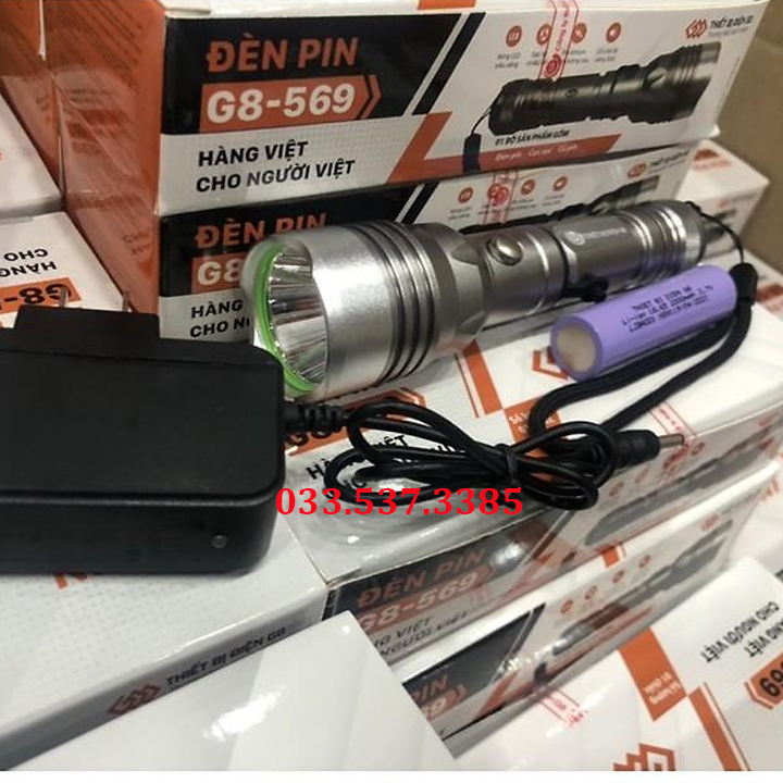 Den pin sieu sang, đèn pin chống nước G8 - 569